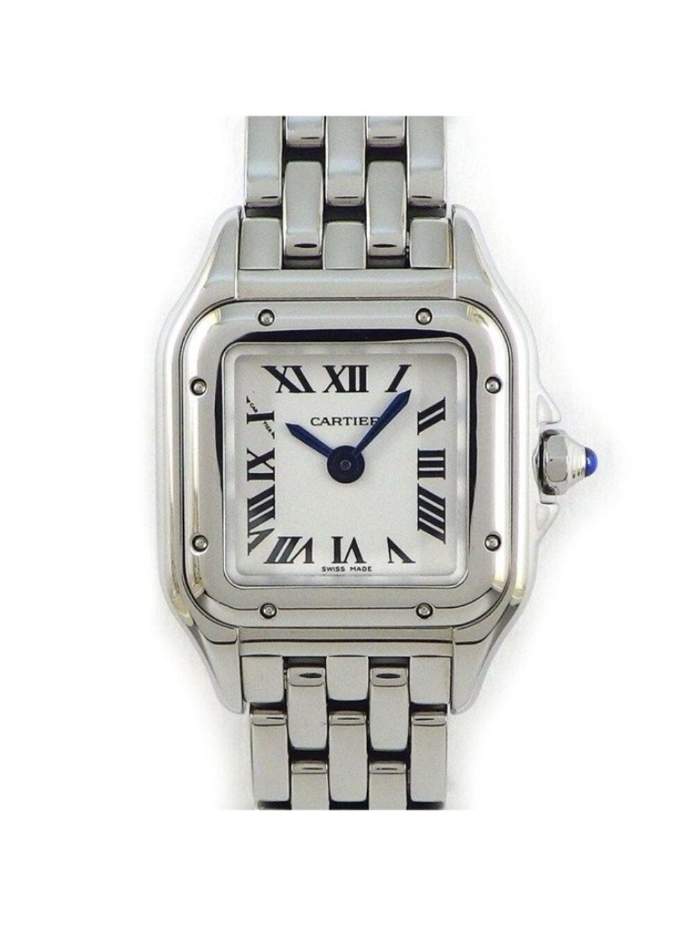 Cartier Watch Panthere Mini Square Silver Dial Roman Index SS Quartz Analog